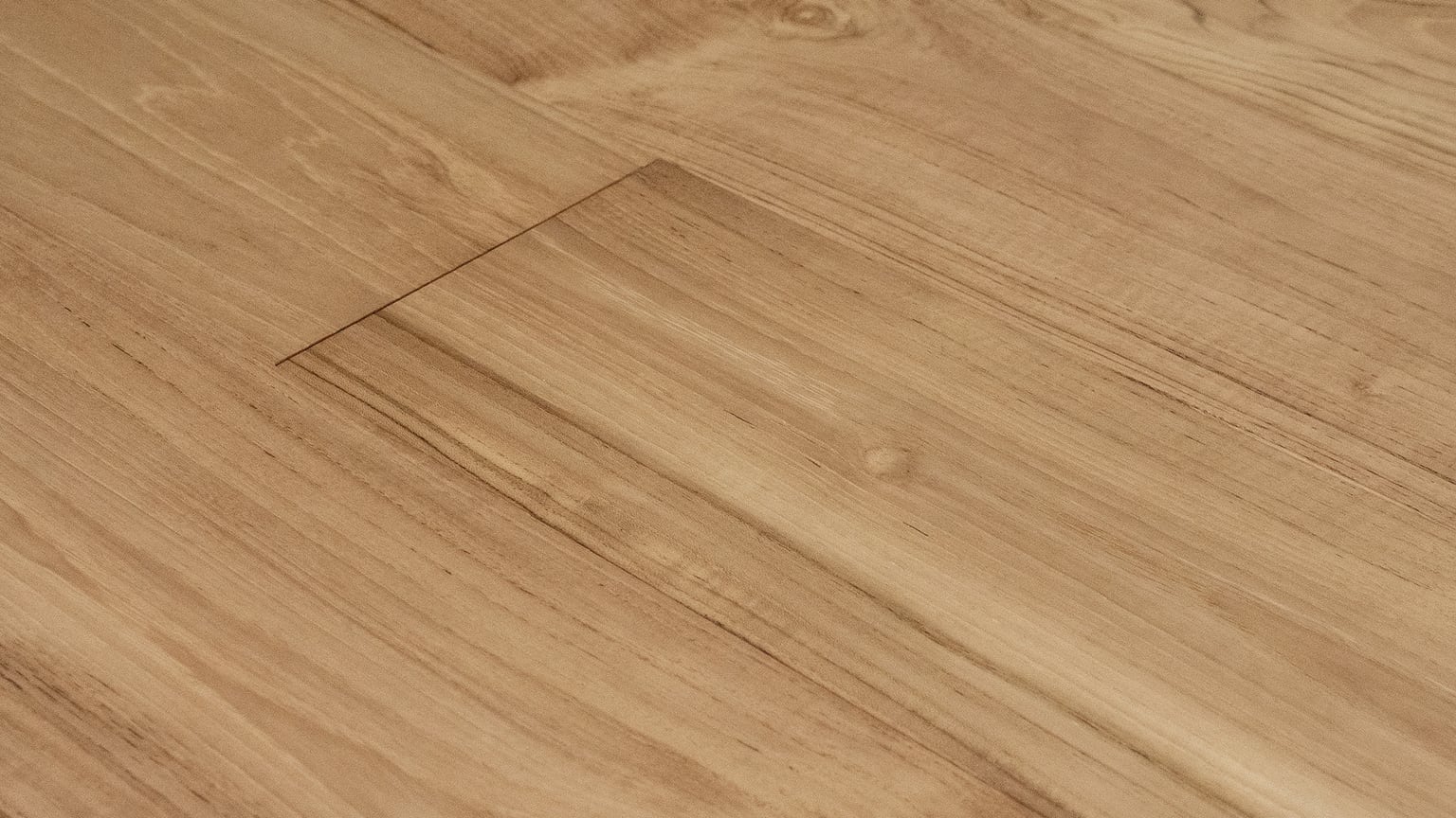 Monarch Plank True Teak Bleached - Light Rustic, close-up of the floor surface at a low angle