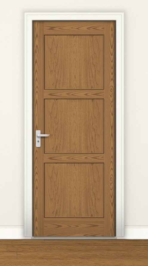 Axis 3-Panel Flat, White Oak Veneer