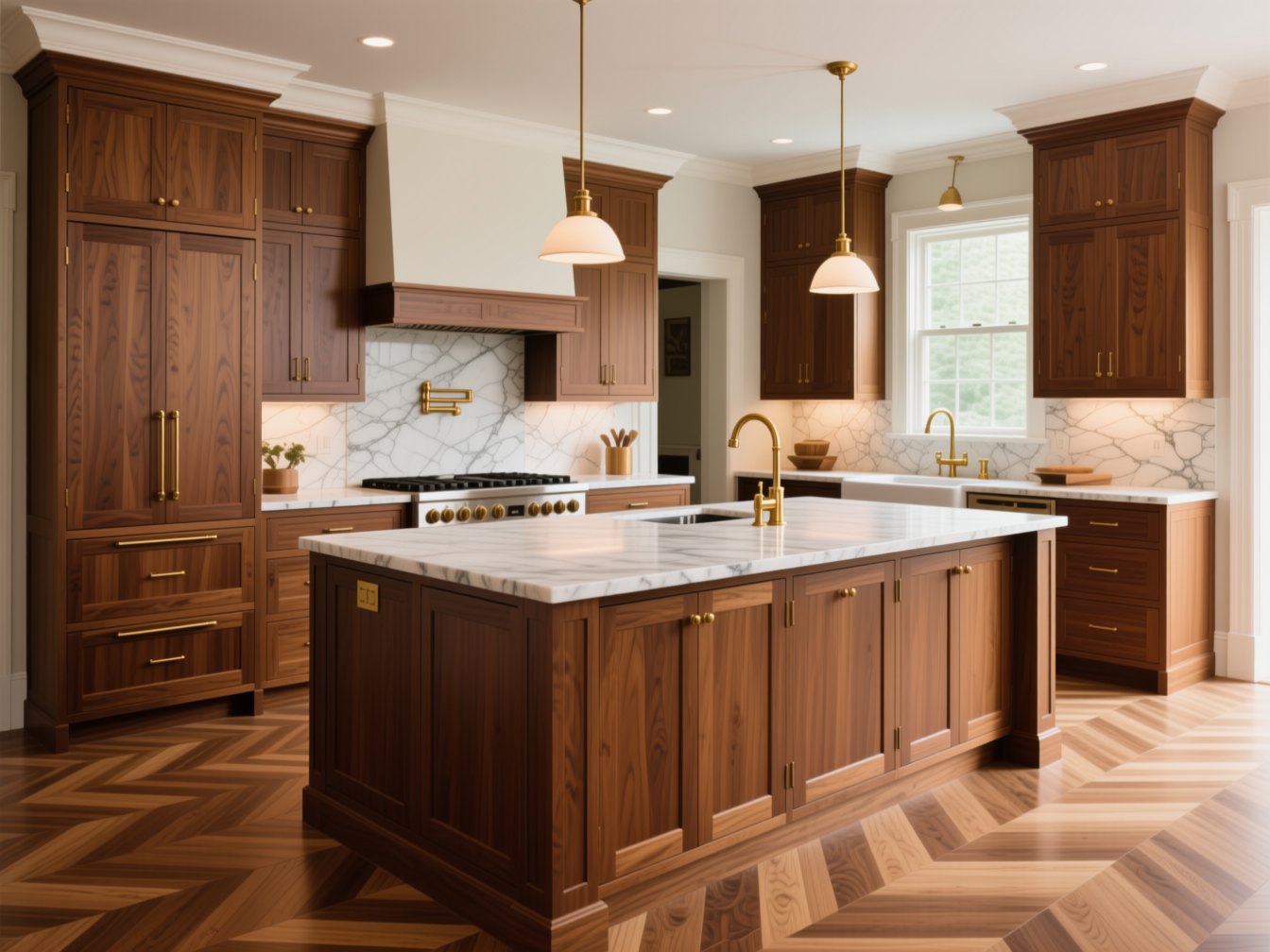 Walnut island kitchen